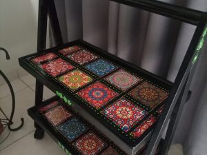 Heritage Mosaic Trolley With Glass Top